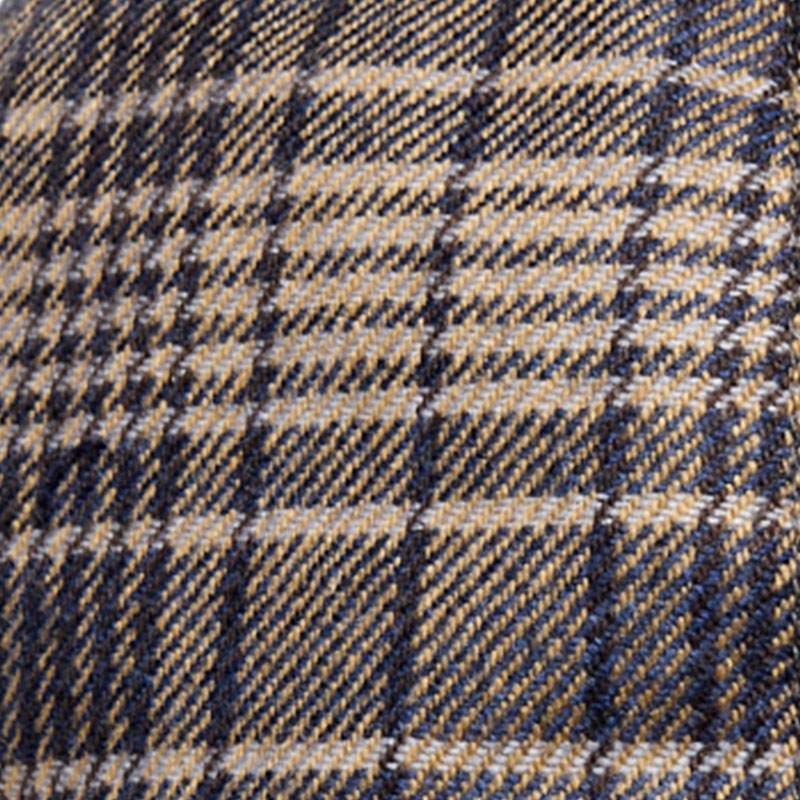 Merino Wool| Silk | Cashmere Baseball Cap  Blue Plaid