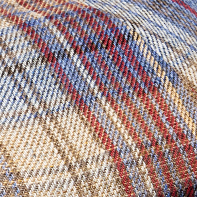 Linen Cotton Apple Jack  Plaid Charcoal Bordeaux