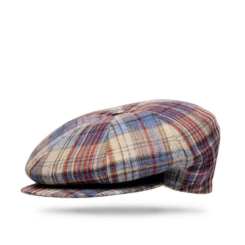 Linen Cotton Apple Jack  Plaid Charcoal Bordeaux