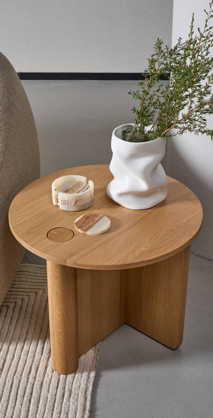 Pivot Round Timber Side Table