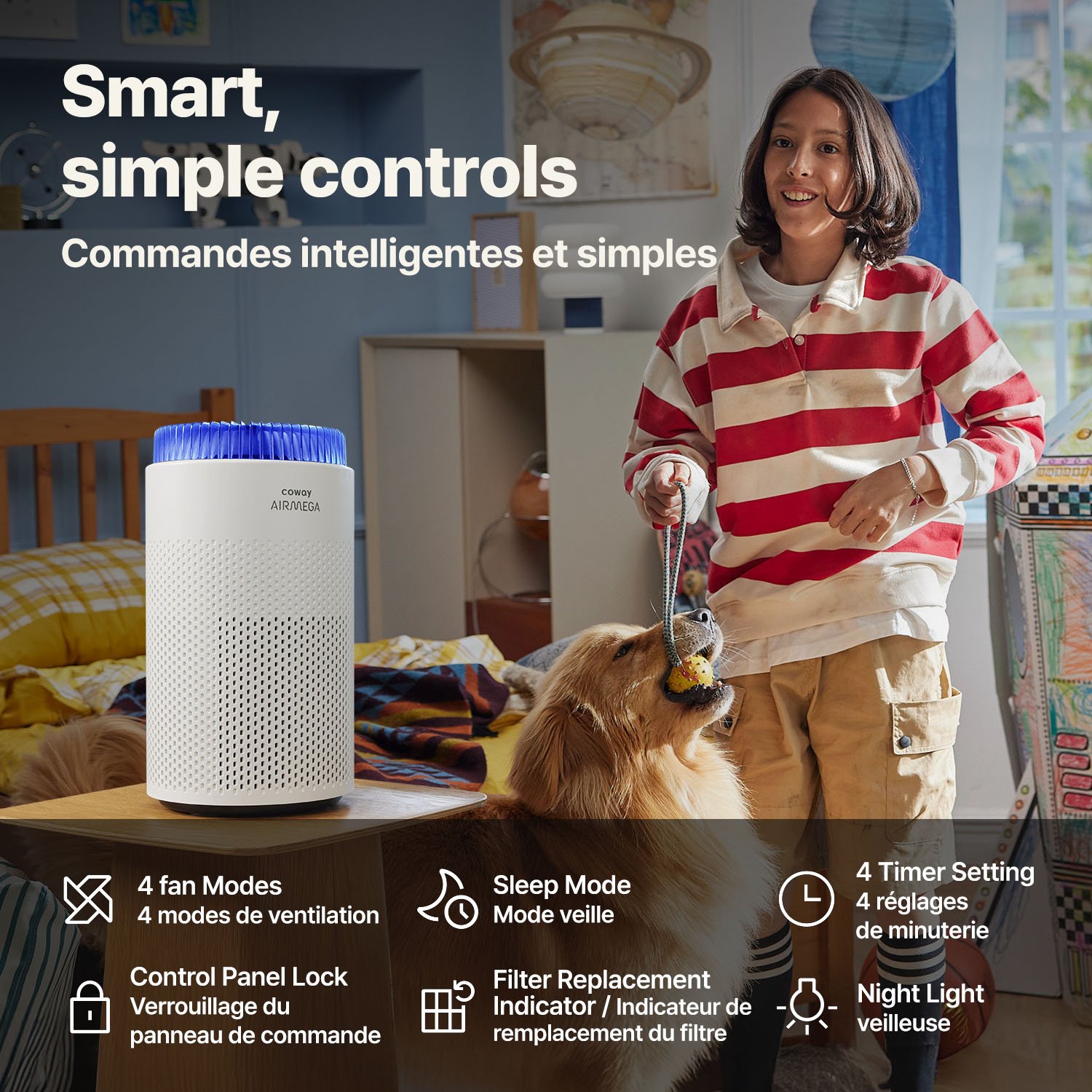 Airmega 50 has various smart controls