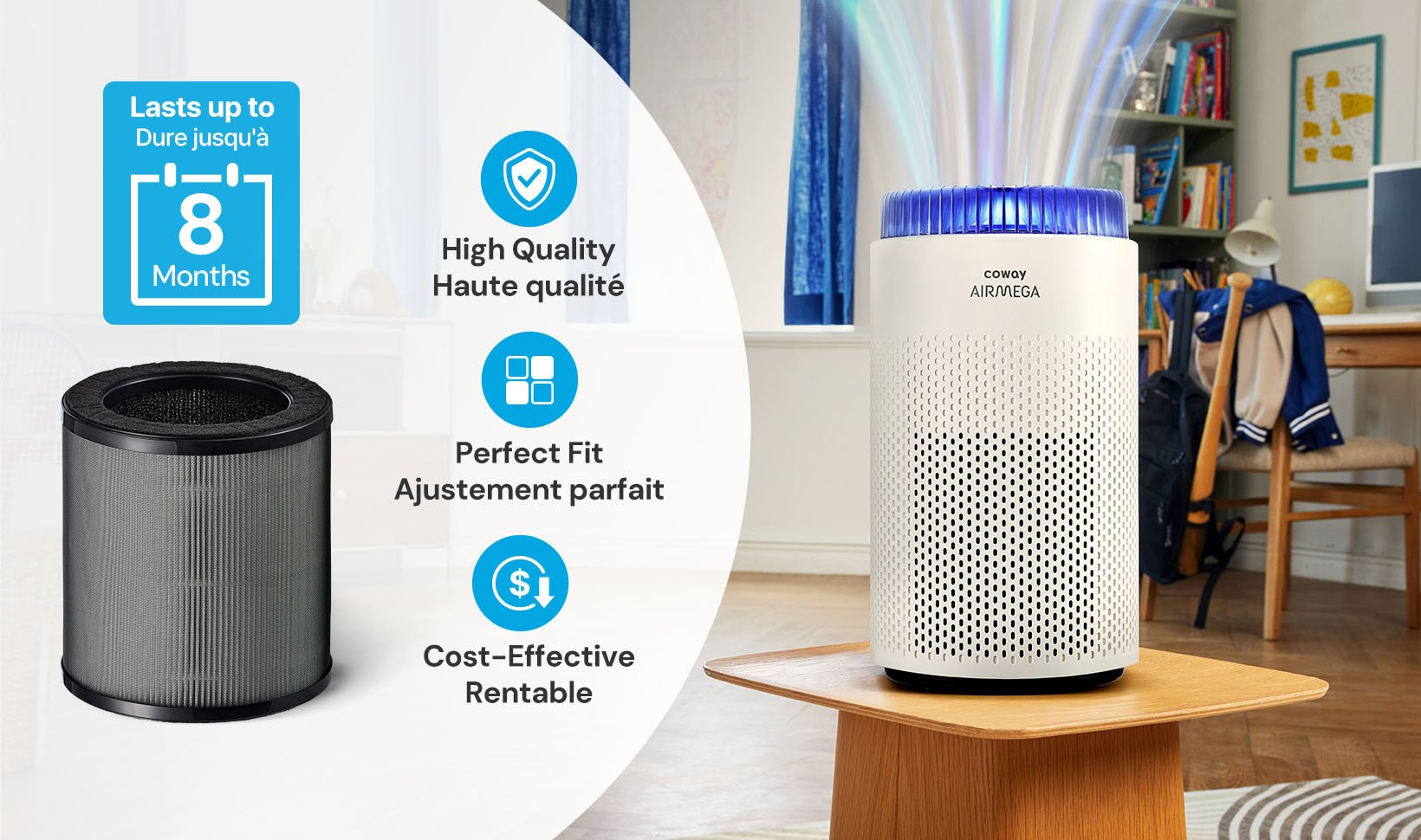 Genuine Airmega 50 filter lasts up to eight months