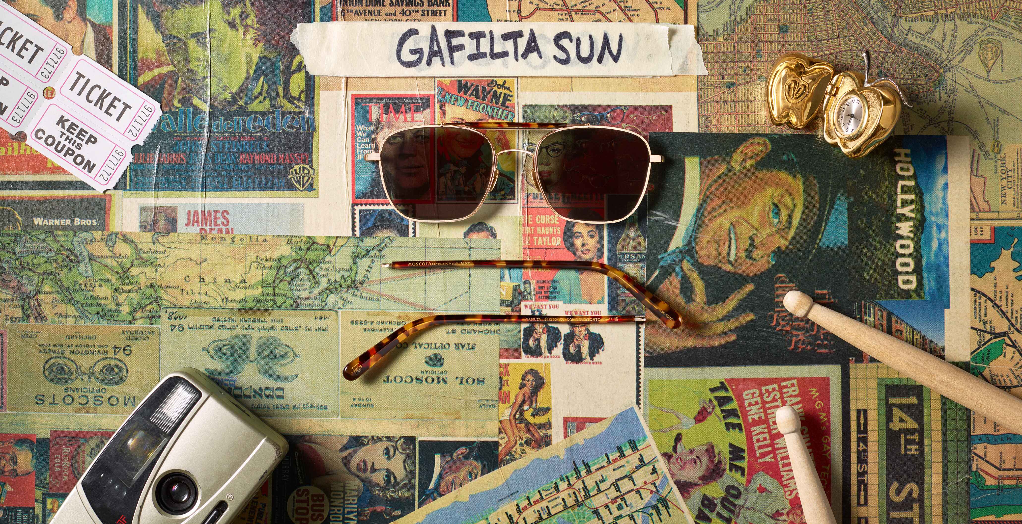 The GAFILTA SUN in Gold/Tortoise with G-15 Glass Lenses