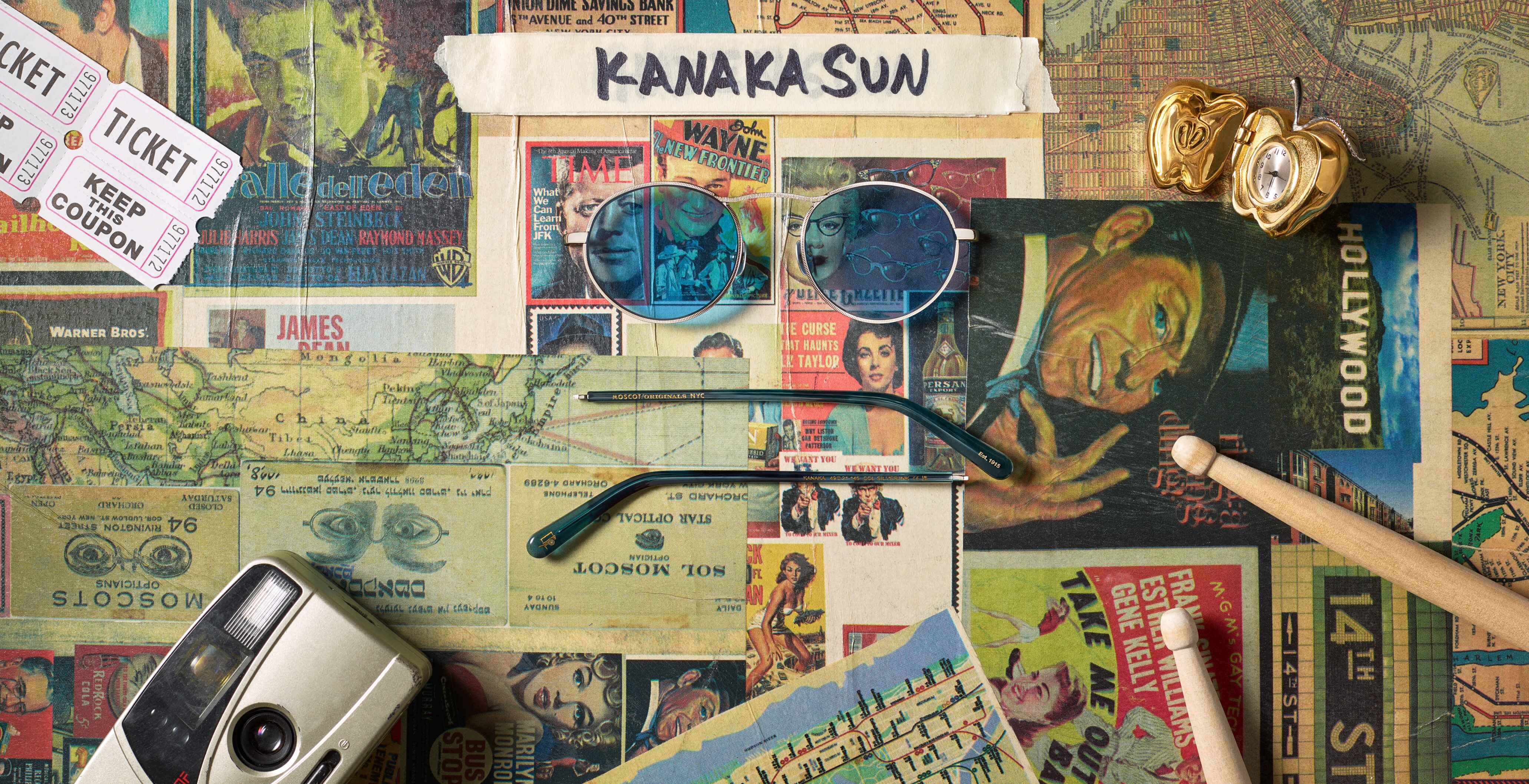 The KANAKA SUN in Silver/Ink with Celebrity Blue Tinted Lenses