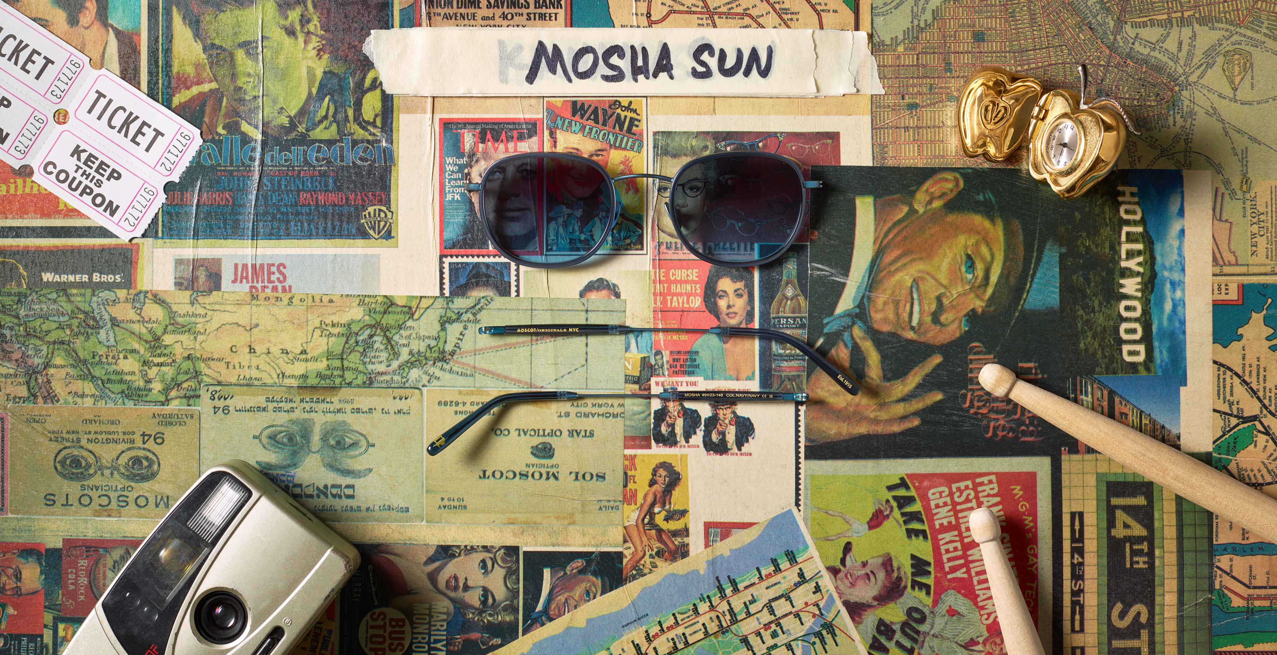 The MOSHA SUN in Navy/Navy with Denim Blue Tinted Lenses