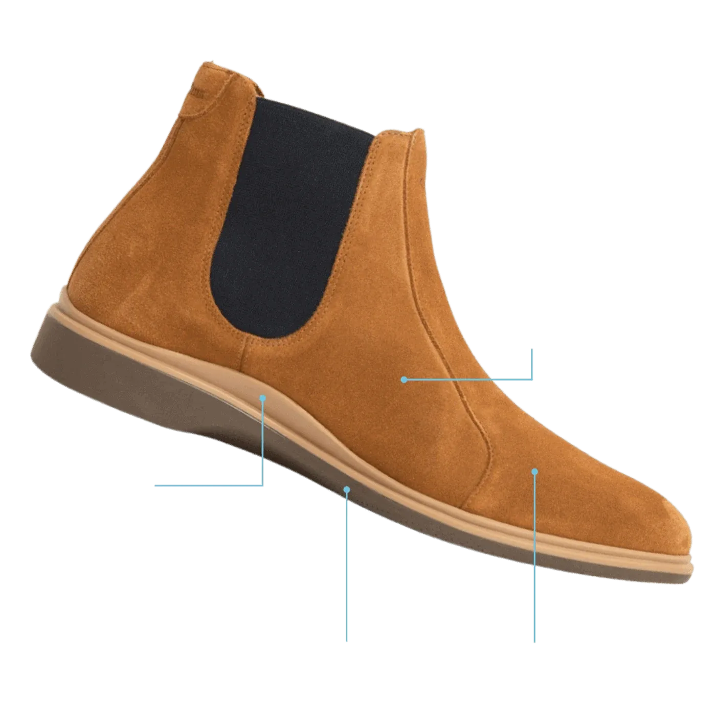 Product diagram of the Chelsea (Copper) shoe by Amberjack.
