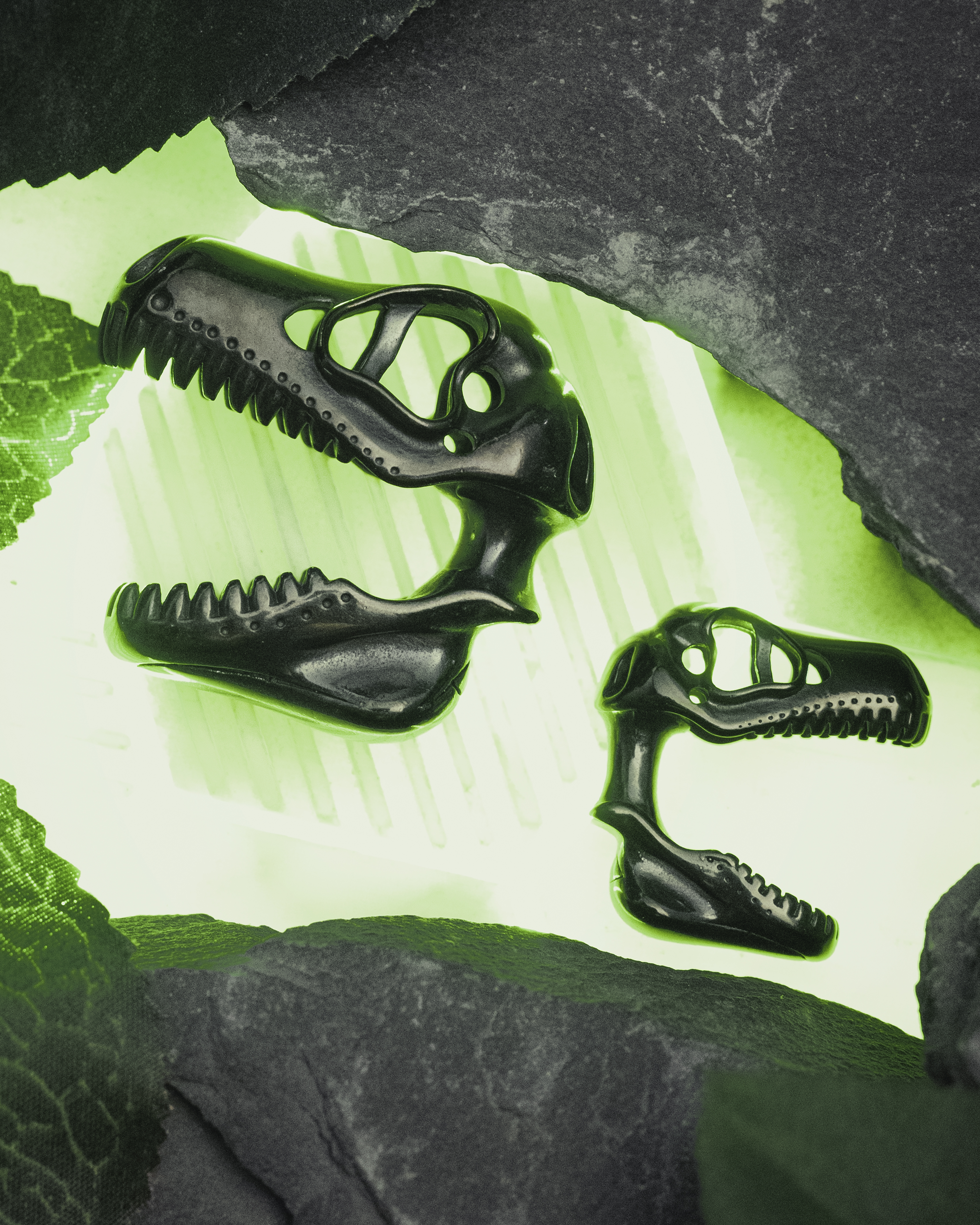 epic  Black T-rex Skull Ear Weights (Pair)