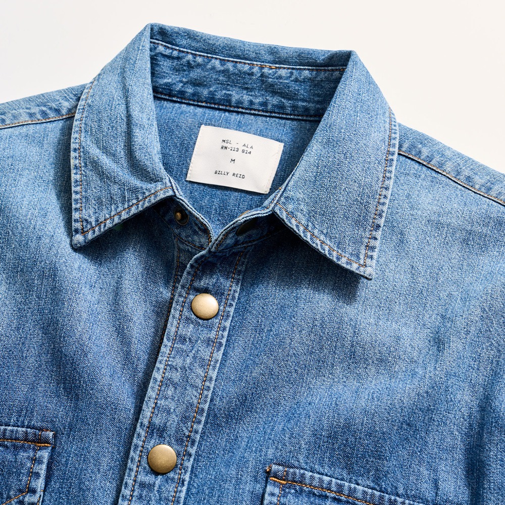 Shoals Denim Shirt with Antique Brass Snaps | Billy Reid