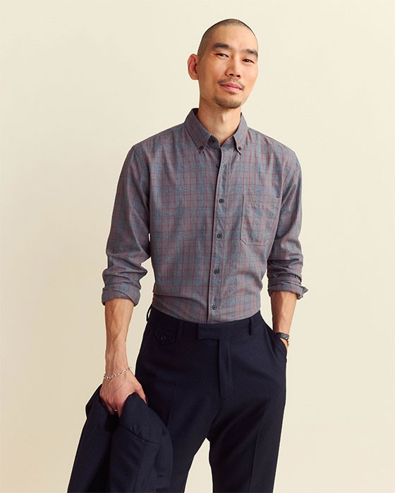 Male model wears the Tuscumbia Shirt Button Down