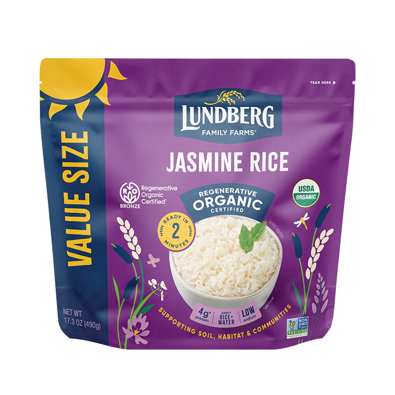 Regenerative Organic Certified 2 Minute Jasmine Rice Value Size   RTH Value Jasmine Rice Front Website 800x800 