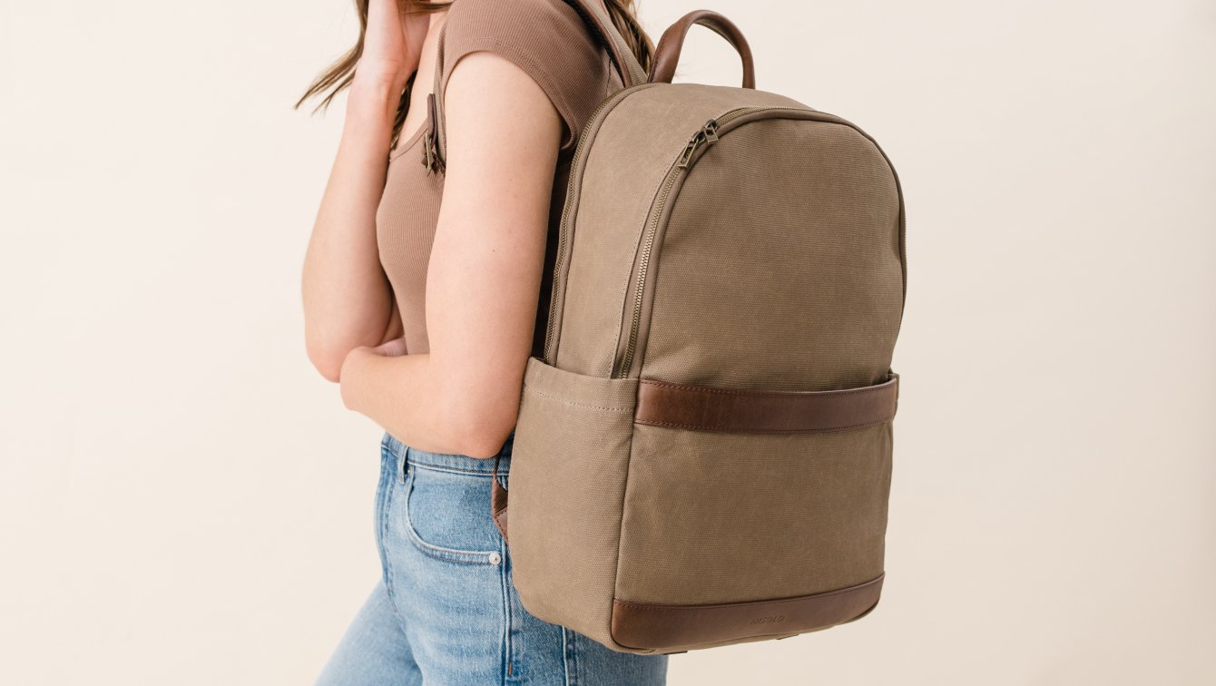 Nisolo Alex Commuter Backpack Waxed Canvas