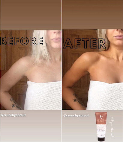 Before and After 3 - Beauty by Earth Self Tanner Body Lotion