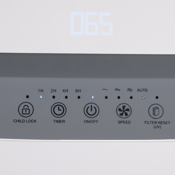 QFAP-950 displays your current air quality through ratings from 000 - 999.