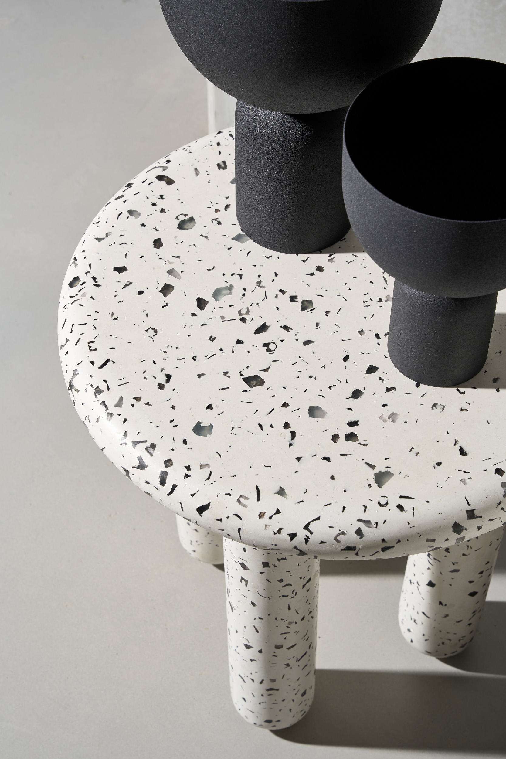 Matte Side Table - Grey Stone Terrazzo - Floor Stock