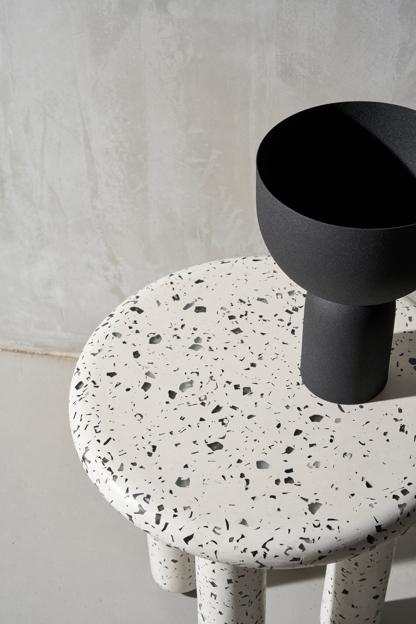 Matte Side Table - Grey Stone Terrazzo - Floor Stock