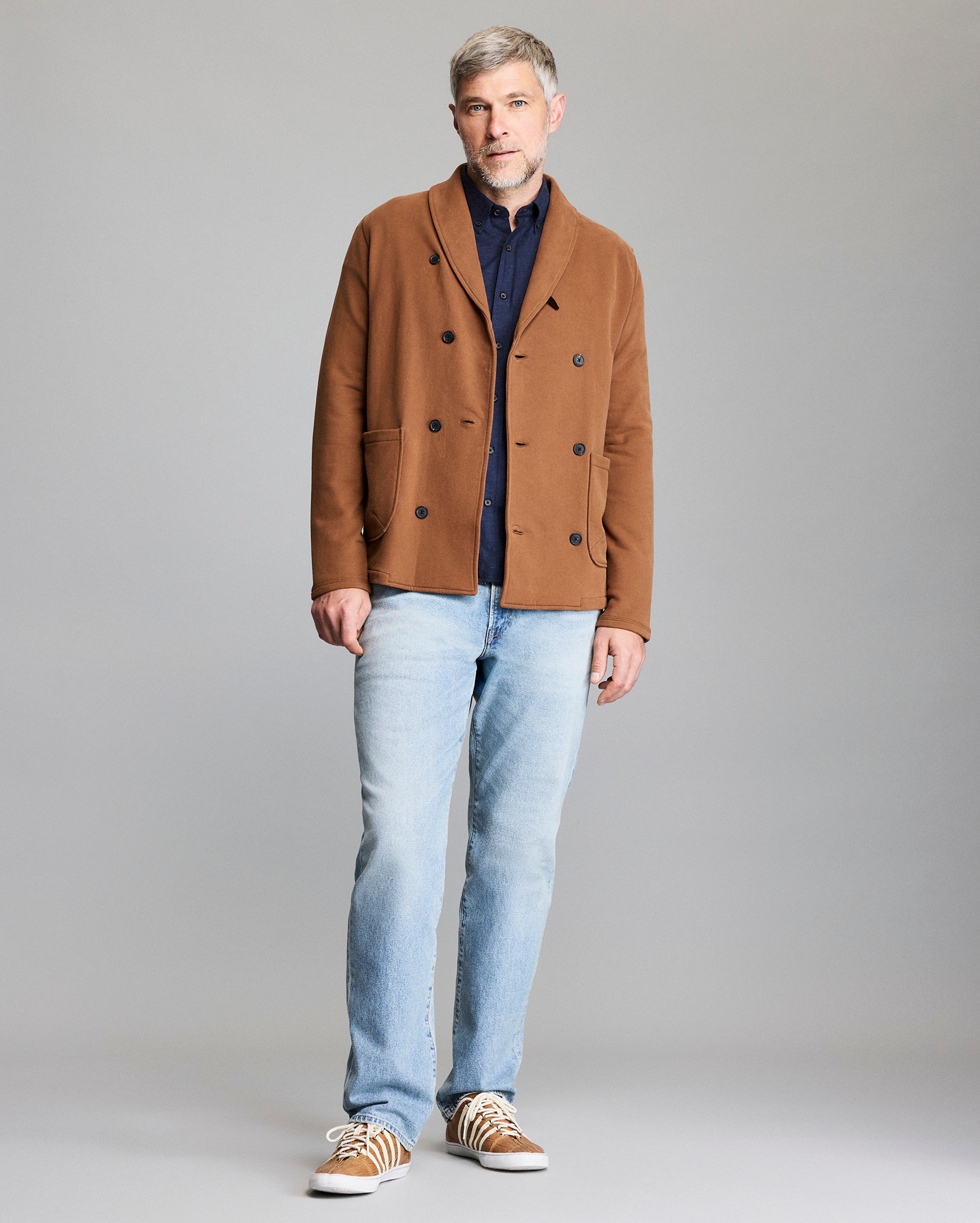 French Terry Cotton Shawl Cardigan | Billy Reid