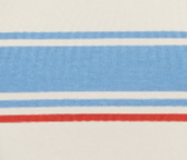 Stripe V Neck Tee - Cream/Red/Light Blue Stripe