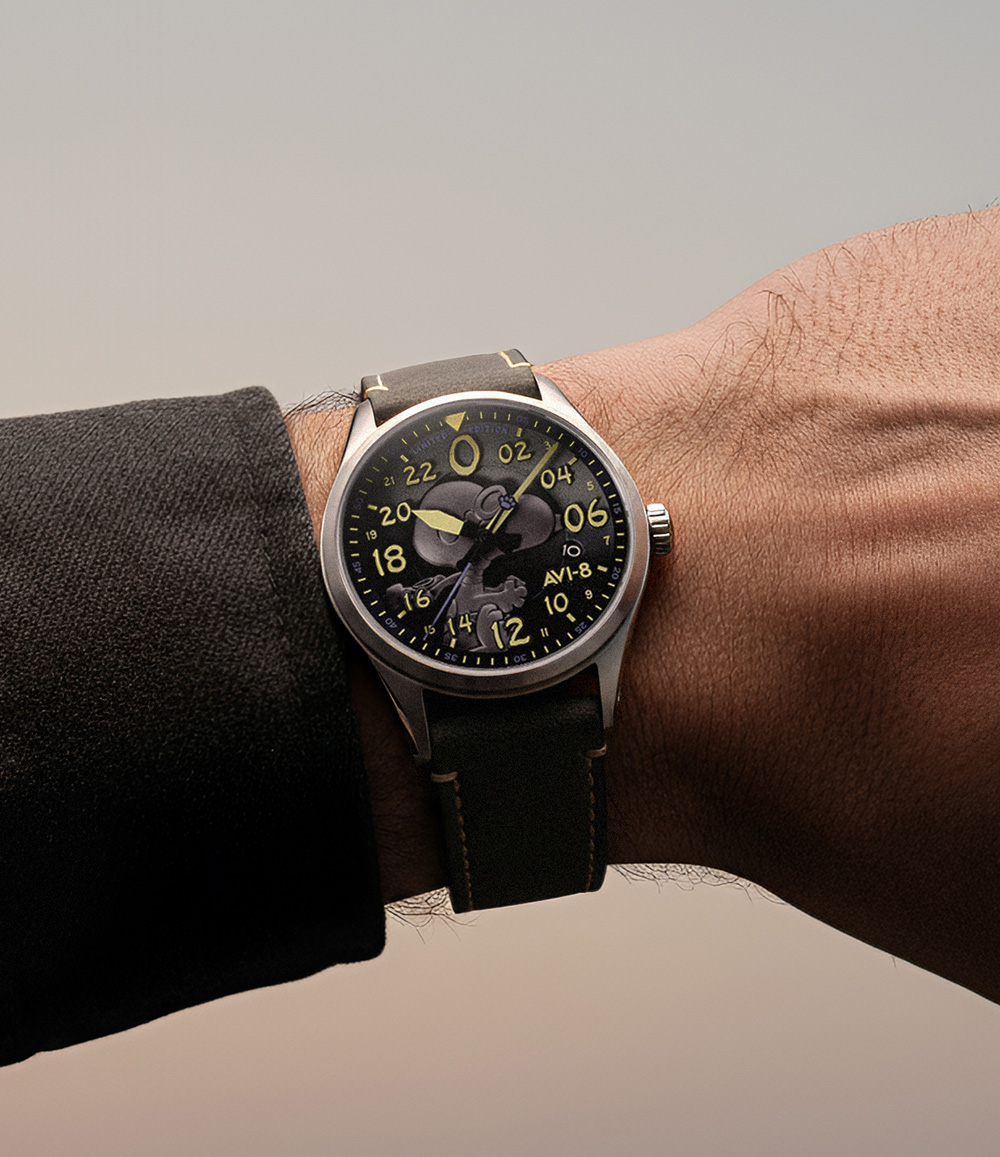 AVI-8 Spitfire Peanuts Snoopy Flying Ace 24-Hour Limited Edition Watch