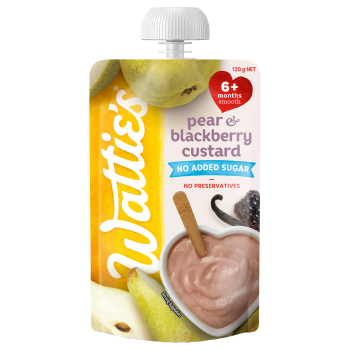 Photograph of Wattie's® Pear & Blackberry Custard No Added Sugar product