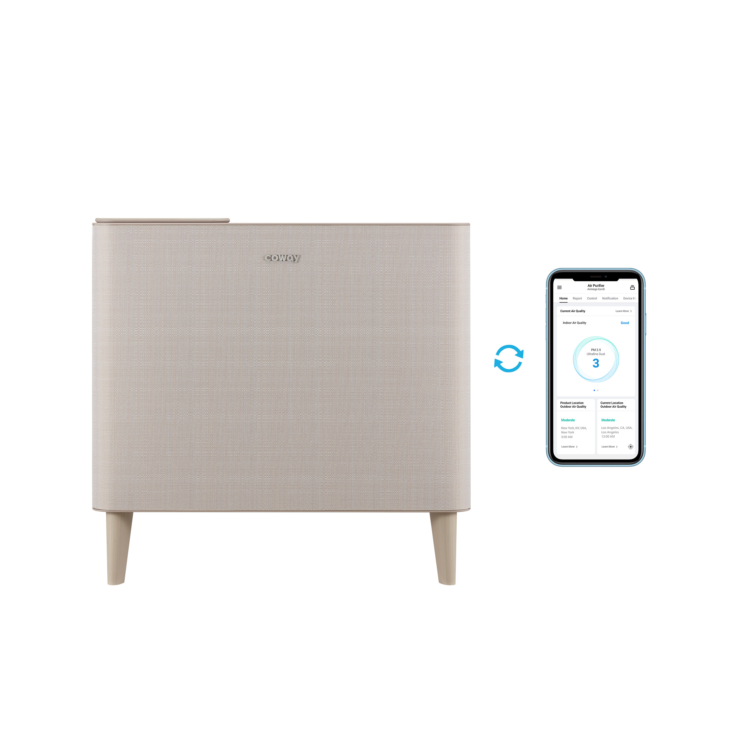 Airmega IconS Air Purifer and Mobile App