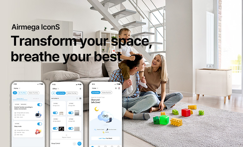 AIrmega IconS is wifi equipped to connect to the IoCare App