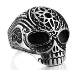 r186-stainless-steel-flower-cane-skull-biker-ring-product-detail-image