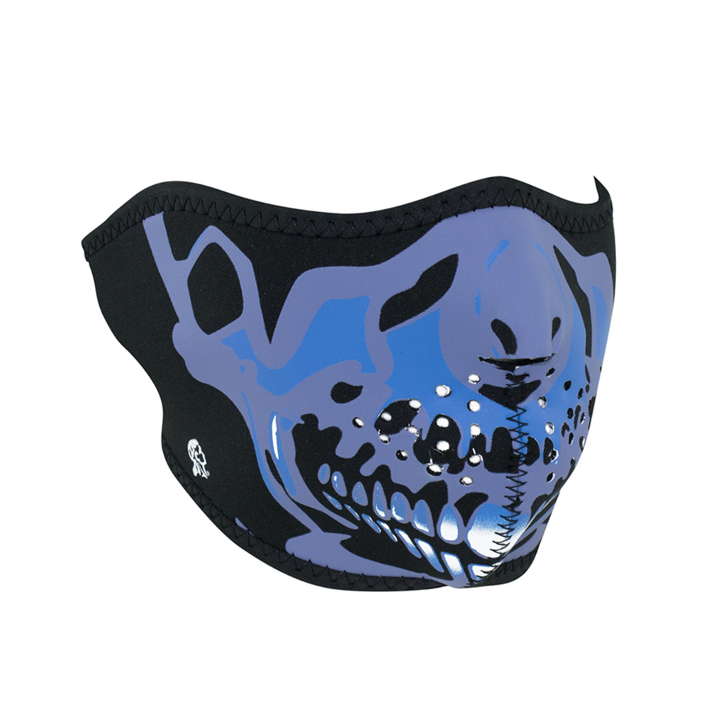 wnfm024h-zan-half-mask-neoprene-blue-chrome-skull-product-detail-image