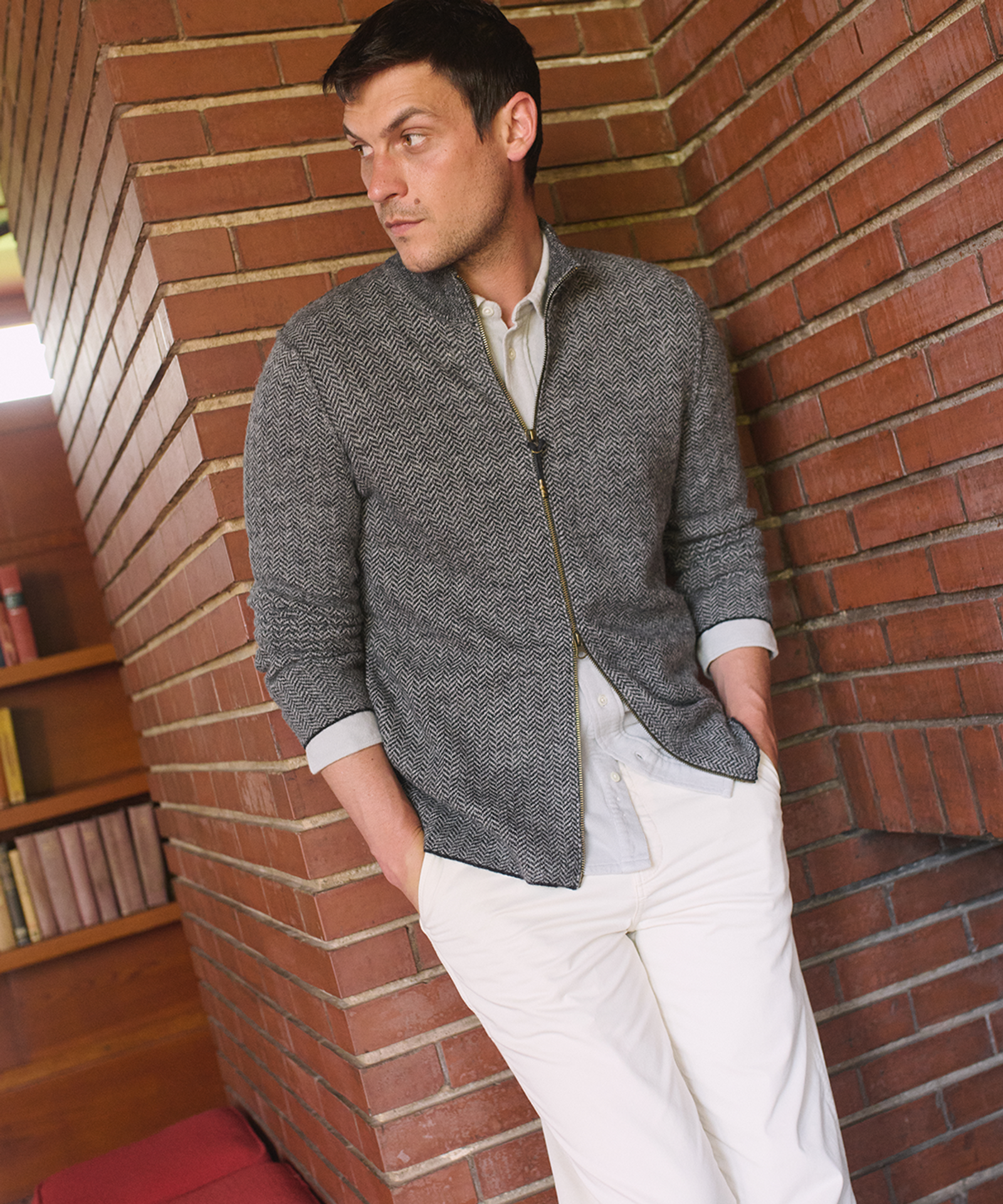 Alpaca Wool Track Jacket with Mock-Neck | Billy Reid Alpaca Wool Track Jacket with Mock-Neck | Billy Reid