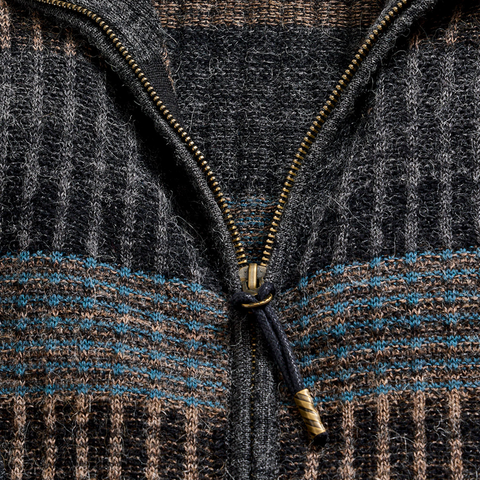Plaid Cotton Alpaca Zip Sweater | Billy Reid Plaid Cotton Alpaca Zip Sweater | Billy Reid