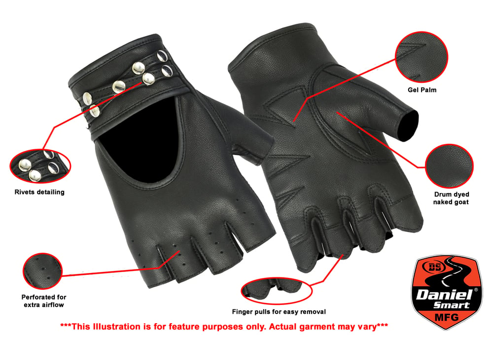 ds85-womens-fingerless-glove-with-rivets-detailing-product-detail-image