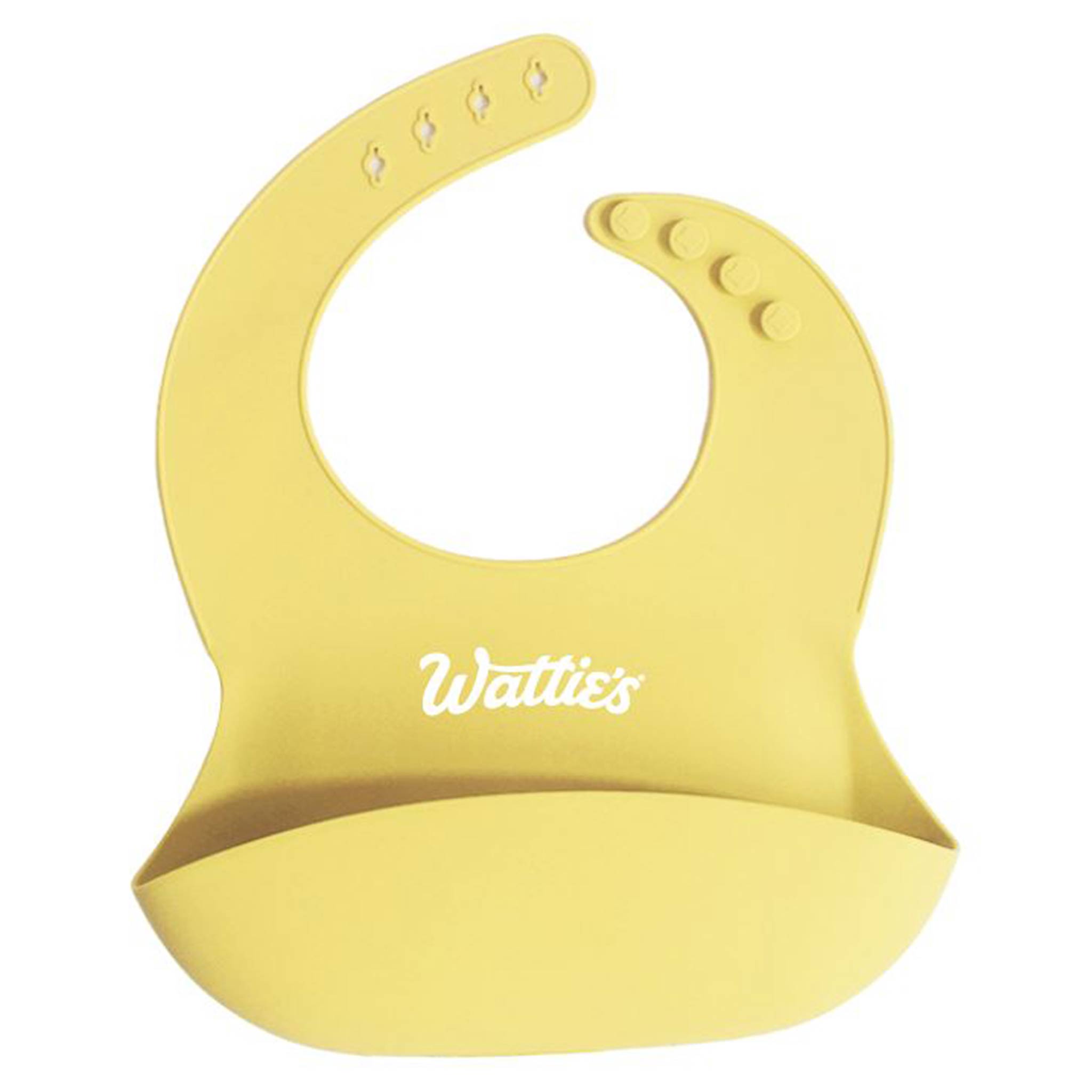 Photograph of Wattie's Branded Silicone Bib (Light Yellow) product