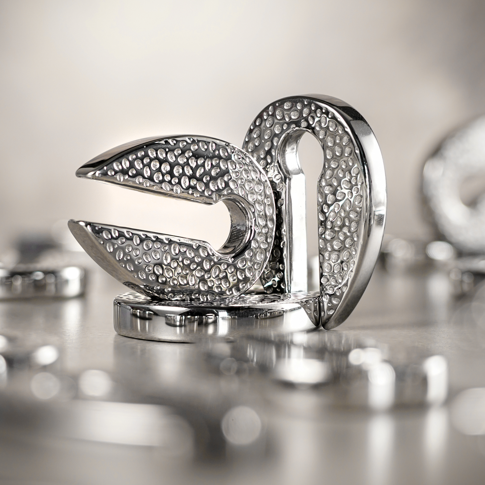 Unique  Hammered Silver - Keyhole Ear Weights (Pair)