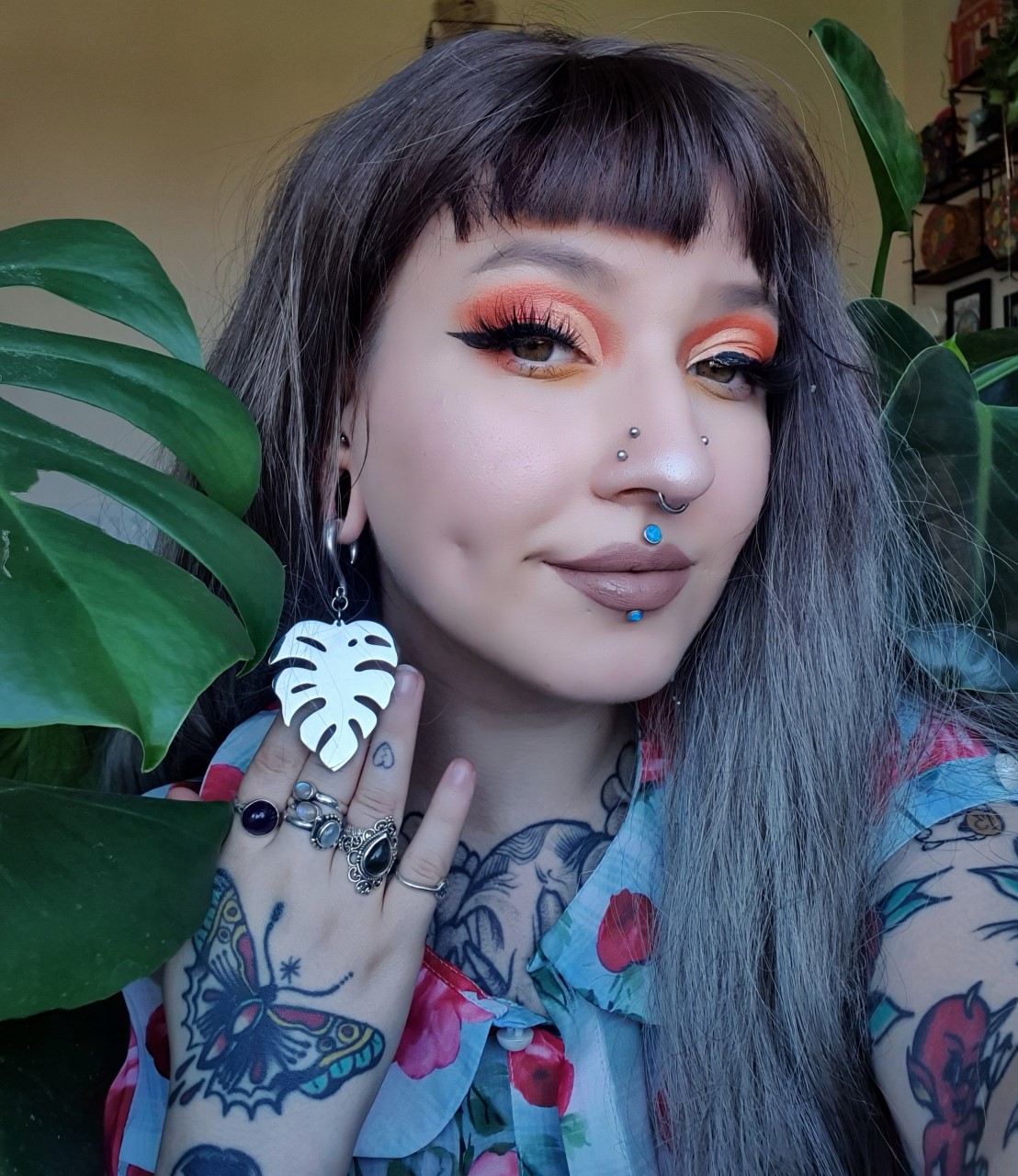  Silver Monstera Leaf Earring Hangers (Pair)