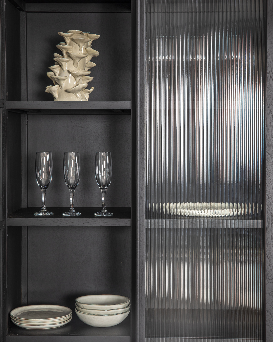 dBodhi Motion Display Cabinet - 2 Textured Glass Doors