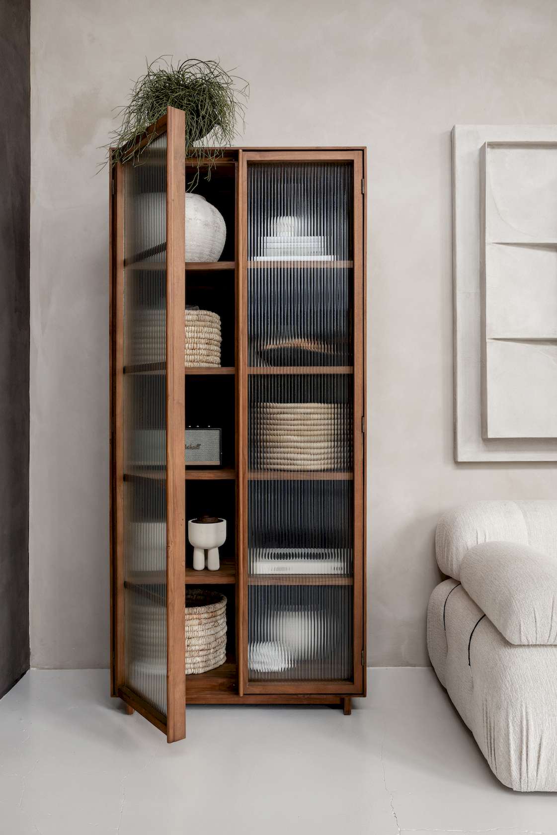 dBodhi Motion Display Cabinet - 2 Textured Glass Doors