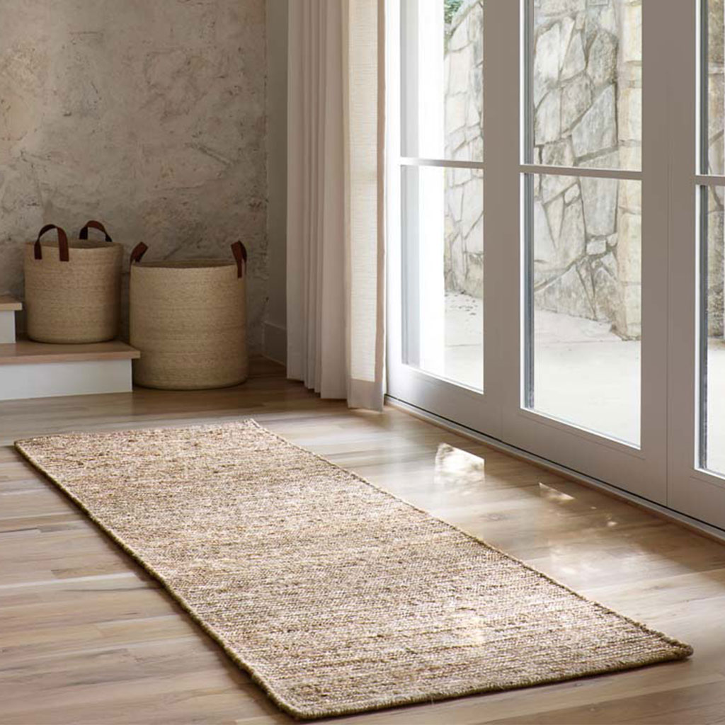 Natural jute woven rug, dark