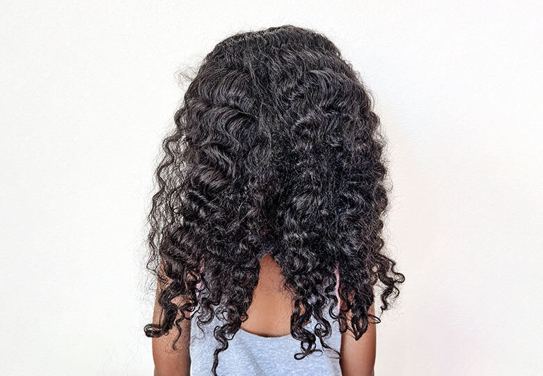 Curly hair after treatment.