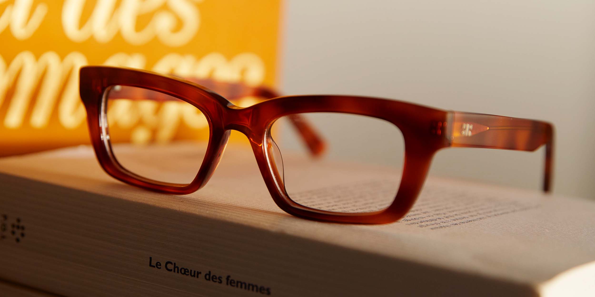 Photo Details of Margot Clear Reading Glasses in a room