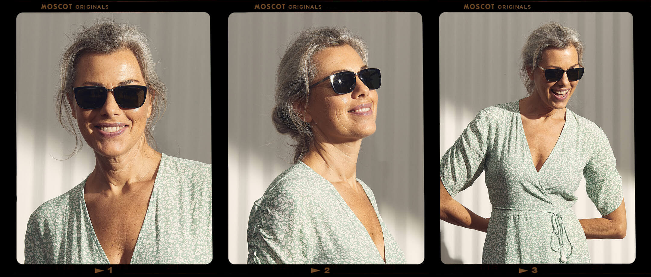  Model is wearing The KLUG SUN in Black/Silver in size 52 with G-15 Glass Lenses 