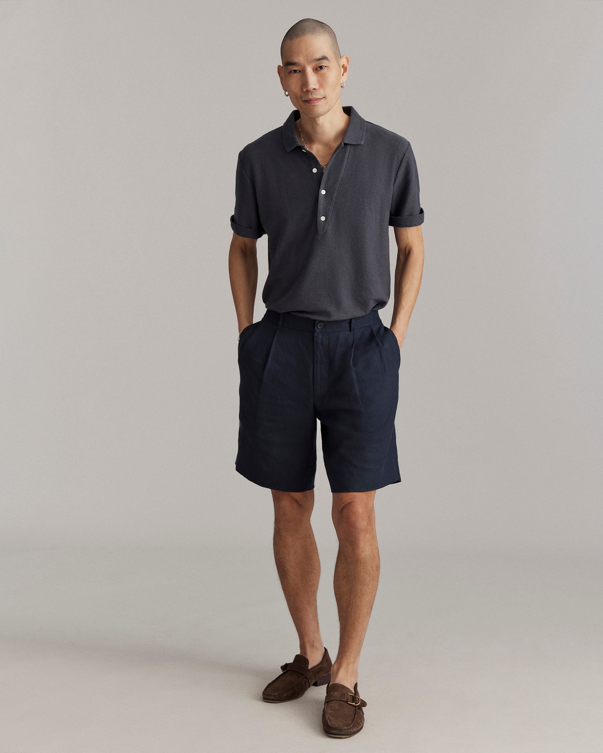 Model shows the fit of the polo.