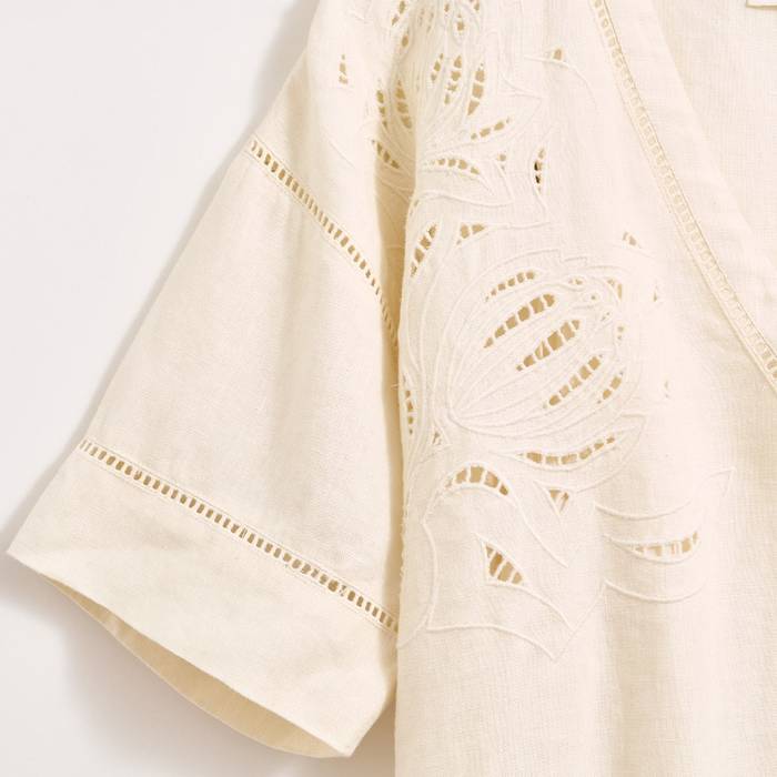 Billy Reid Linen Protea Eyelet Dress, White Billy Reid Linen Protea Eyelet Dress, White