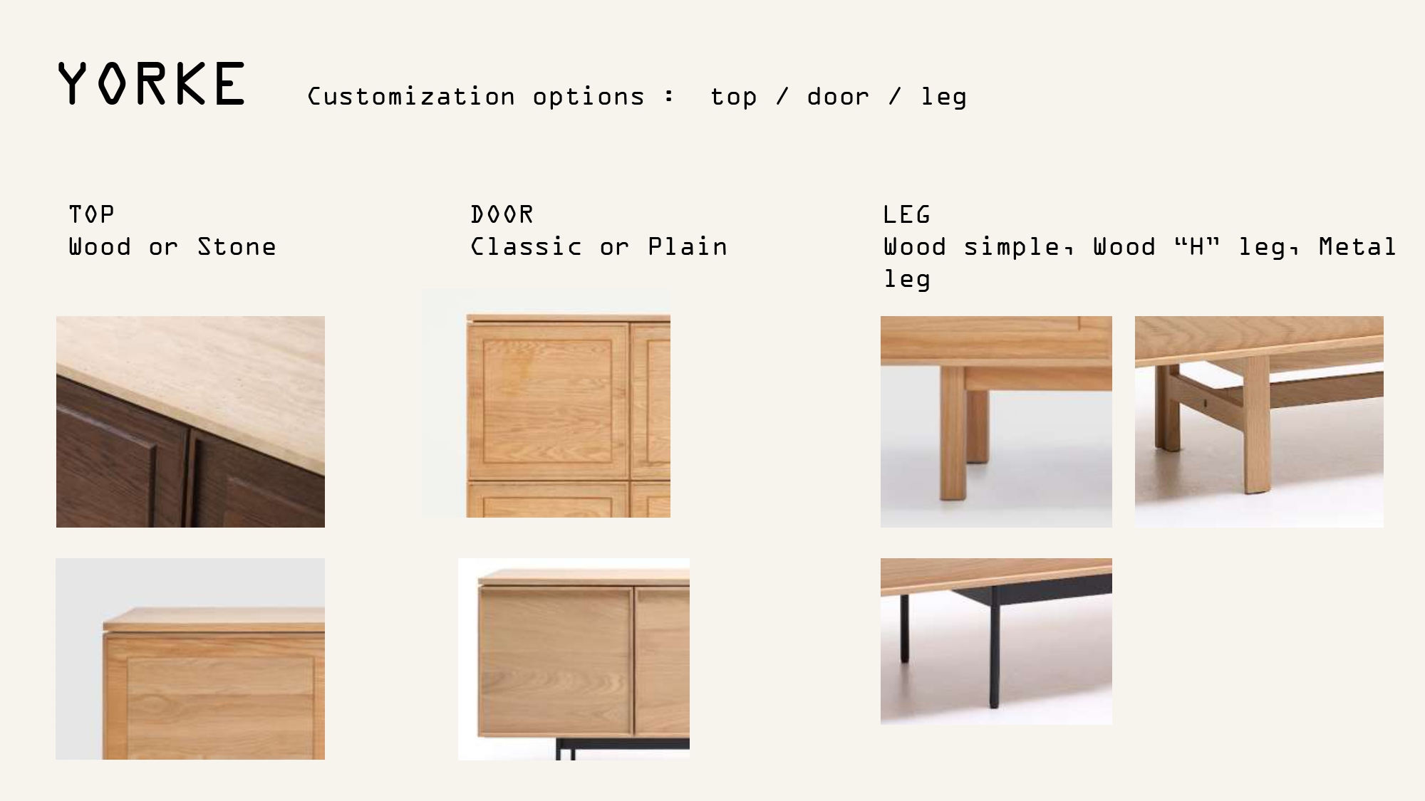Yorke Classic Timber Tall Highboard with H Legs