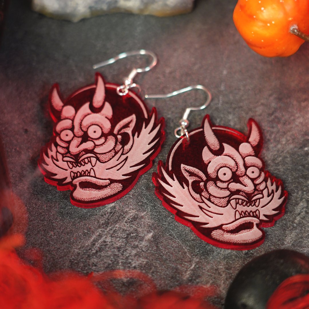  Red Devil Earrings (Pair)