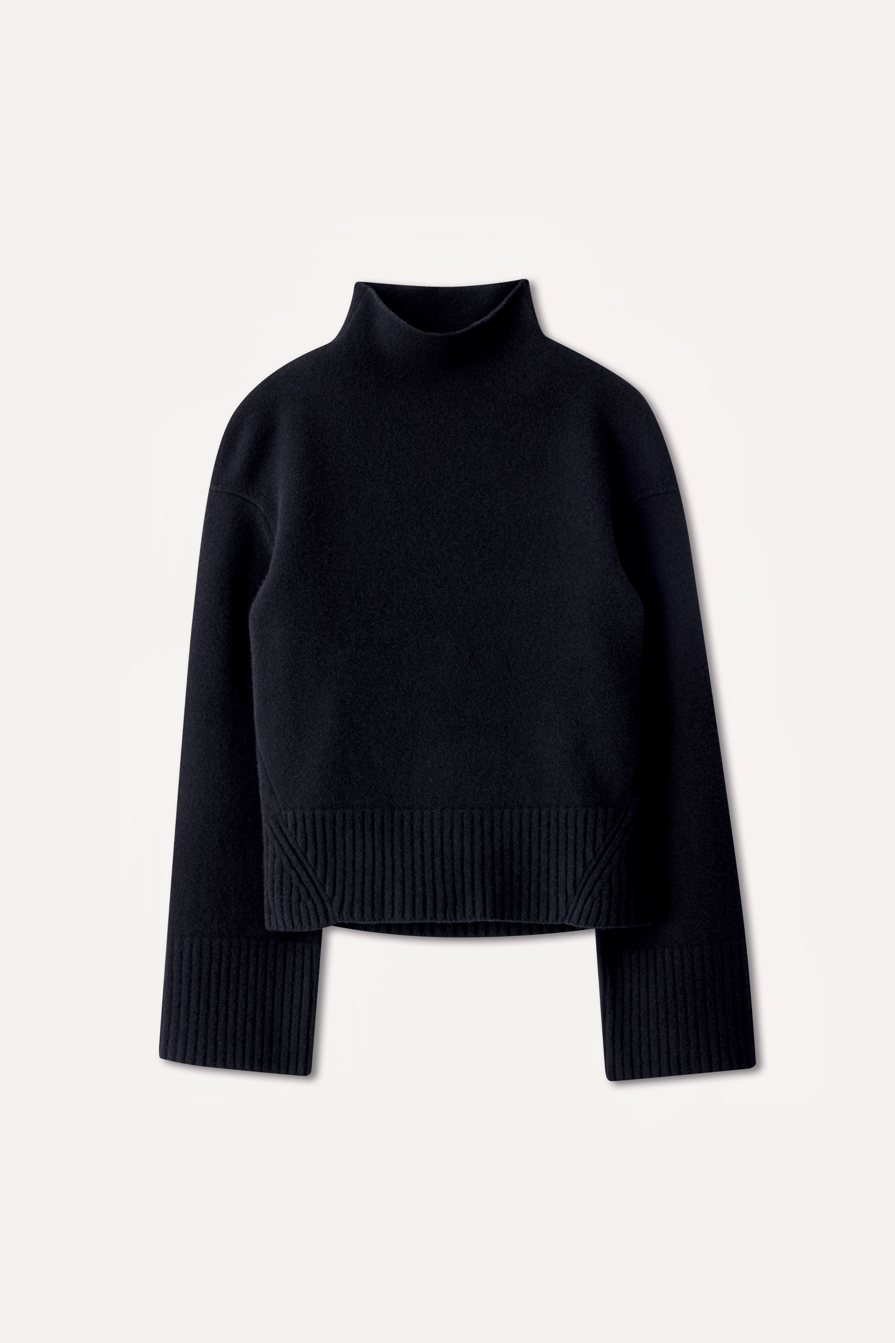 JULIE funnel neck cropped wool sweater | FFORME