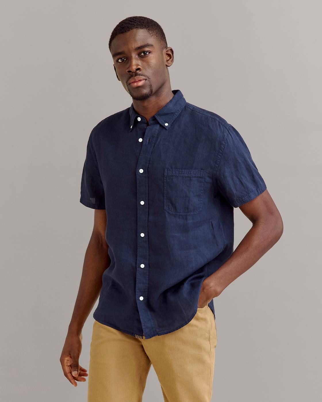Short Sleeve Linen Tuscumbia Shirt Button Down