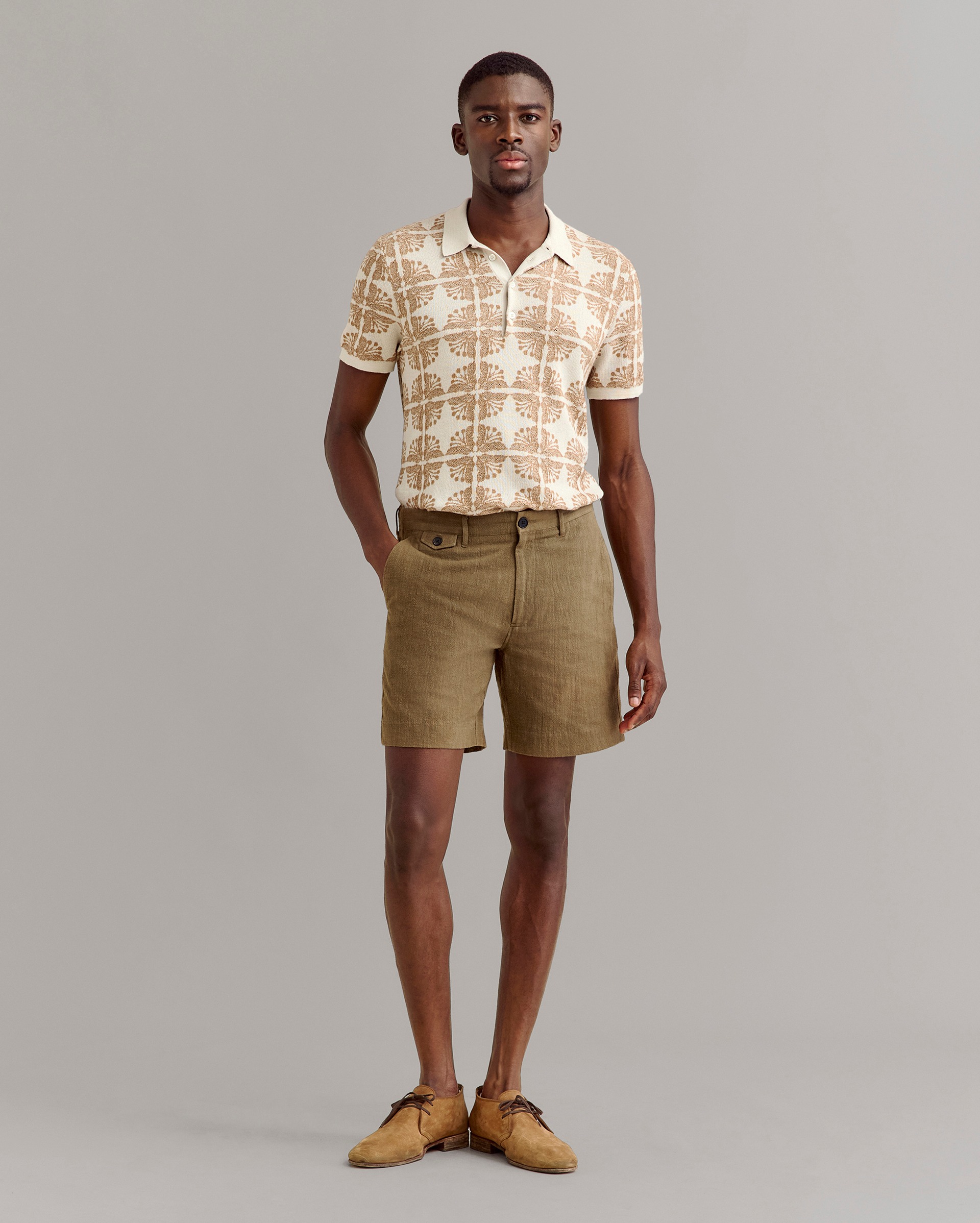 【THE MOZZ】Billy Cotton Half Pants s24_303-078_chino-short_dress-