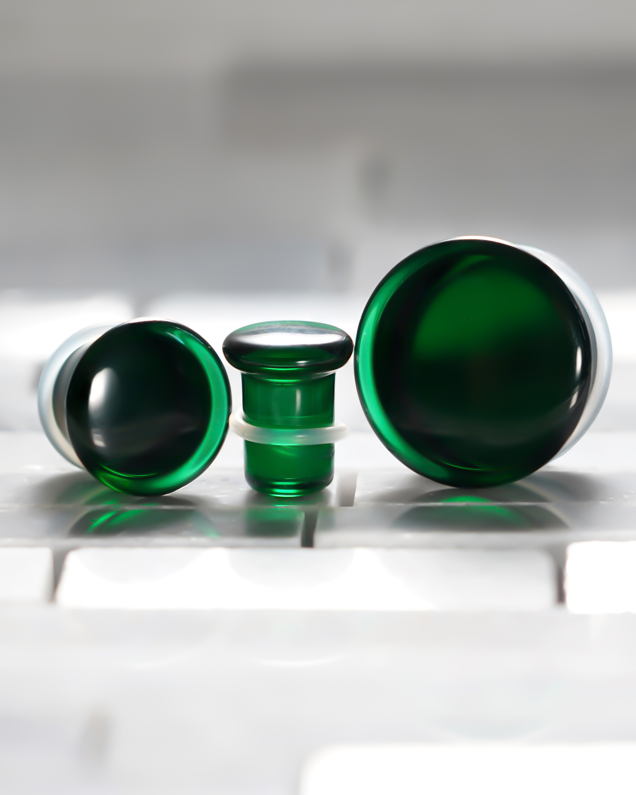 Alternative  Green Single Flare Glass Plug / Gauge
