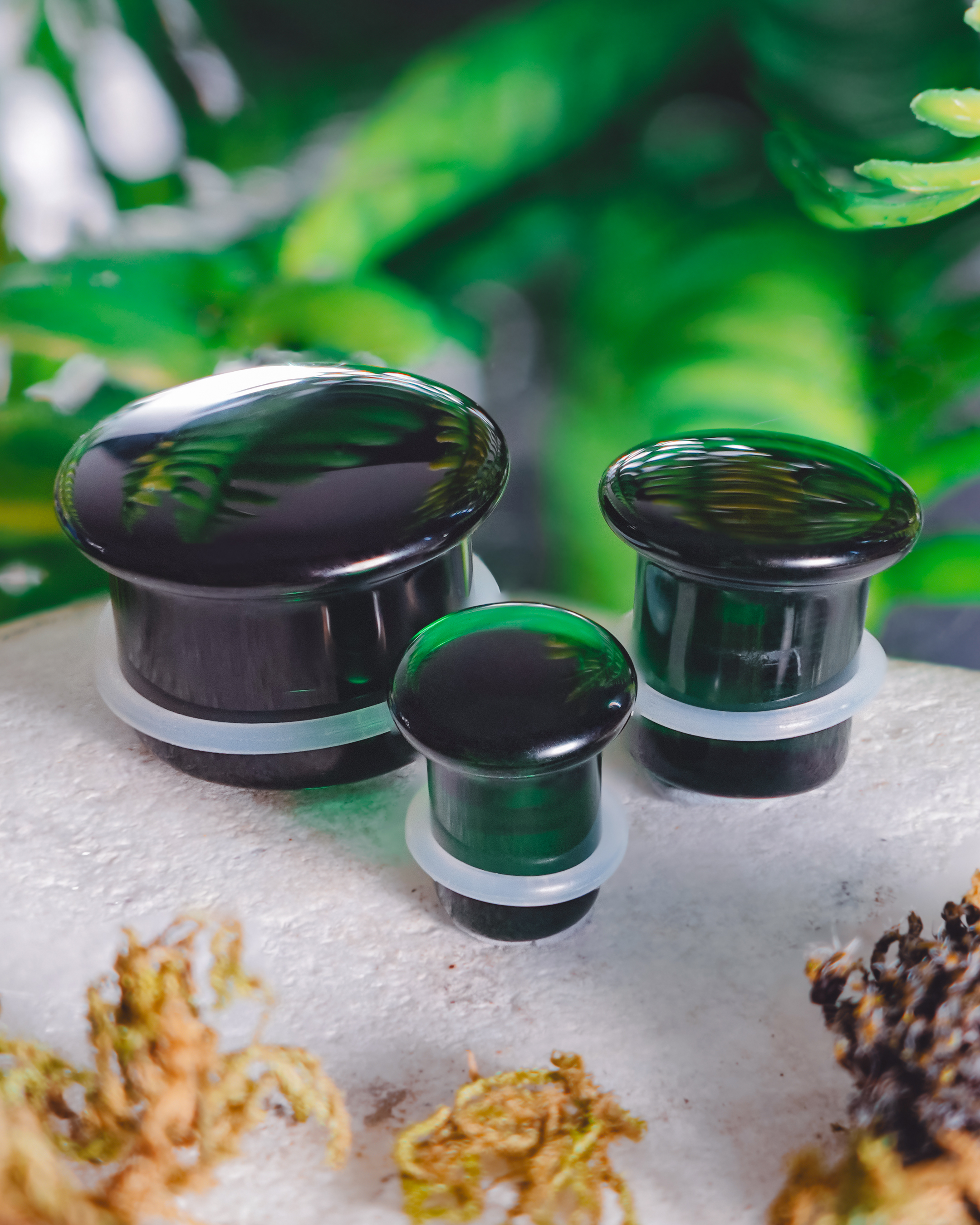 cool  Green Single Flare Glass Plug / Gauge