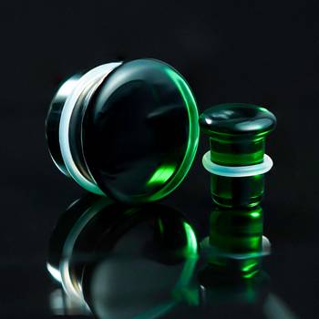 Cute Green Single Flare Glass Plug / Gauge