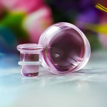 Cute Pink Single Flare Glass Plug / Gauge